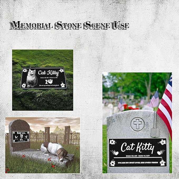 Pet Suppliespet Memorial Stone,cat Memorial Stones,Headstone,Grave Markers Dog,pet headstones for Dogs,Dog Grave Markers Outdoor,Personalized Memorial Plaque for Pets (3)