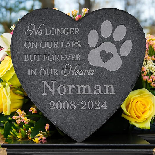 Pet Memorial Gifts, Pet Memorial Stone, Dog Memorial Gifts for Loss of Dog, Pet Remembrance Gift, In Memory of Dog Cat, Loss of Pet Sympathy Gift, Pet Loss Gifts - In Our Hearts Forever(Heart-shaped)
