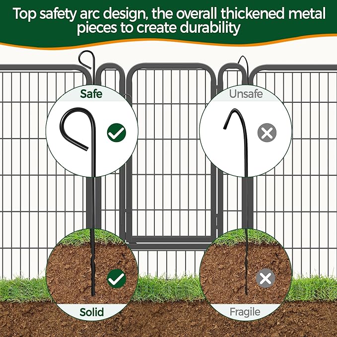 Yaheetech Dog Playpen Outdoor, 40 Inch 12 Panels Heavy Duty Puppy Exercise Pen Metal Pet Fence for RV Camping/Yard/Garden