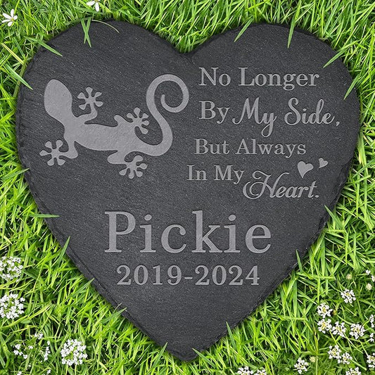 Lizard Memorial Stone Lizard Headstone - Memorial for Lizard - Loss of Lizard - Lizard Keepsake - Pet Remembrance Lizard - in Memory of Lizard (Heart-Shaped)