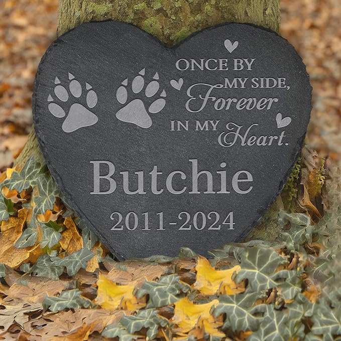 Personalized Pet Memorial, Pet Memorial Stone, Memorial Gifts for Pet, Pet Tombstone, Pet Grave Marker, Pet Loss - Heart-Shaped
