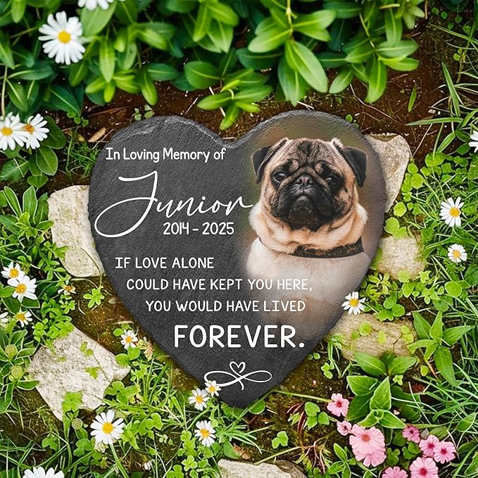 Personalized Dog Memorial Stone for Dog Memories | Beloved Pet Memorial Stones for Dogs Personalized Gifts Pets | Pet Memorials for Dogs with Photo | Custom Plaque Stone for Furry Friend Loss