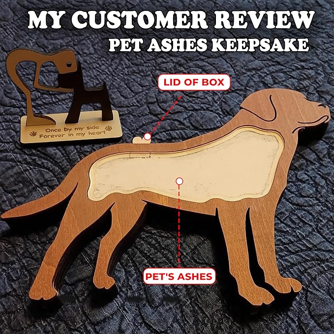 Personalized Dog Hair Keepsake Box Wooden Pet Fur Gift for Dog Cat Unique Gift Dog Shape Standable Tabletop Art Decor Pet Memorial Idea Gift for Pet Parents Family Friend Storing Hair Teeth Ashes