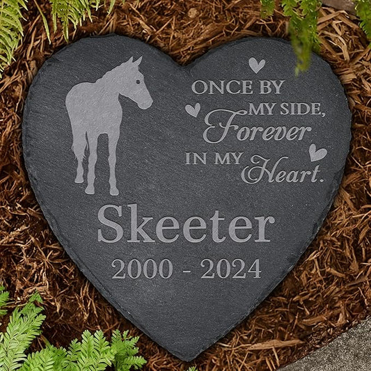 Personalized Pet Memorial, Horse Memorial Stone, Horse Tombstone, Horse Grave Marker, Horse Memorial Gifts, Horse Loss - Heart-Shaped