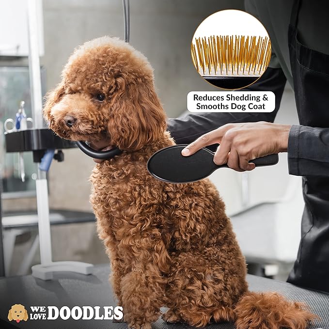 We Love Doodles Pin Brush for Dogs & Ocean Breeze Dog Detangler Spray Bundle - Brush for Removing Loose Fur & Dematting Spray Made in USA