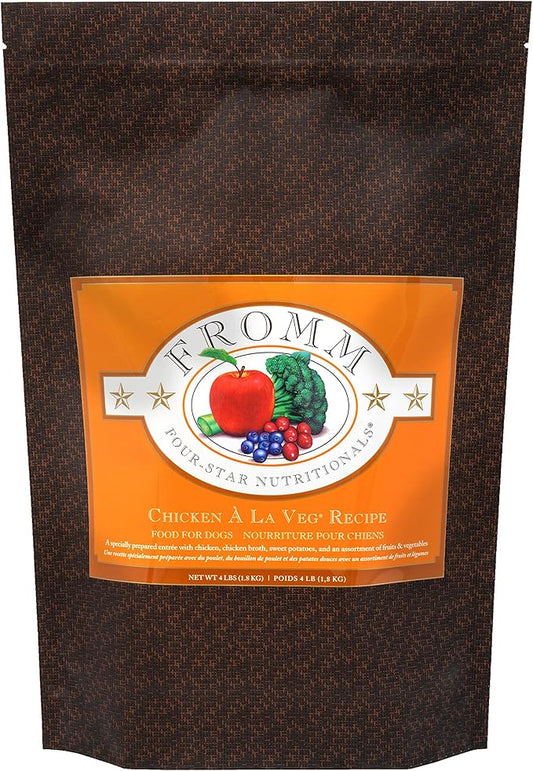Fromm Four-Star Nutritionals Chicken A La Veg Dog Food - Premium Dry Dog Food - Chicken Recipe - 4 lb