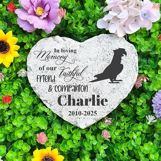 Personalized Dog Memorial Stone, Loss Gifts for Pet, Garden Stone, Pet Loss Gifts Cat Memorial Gifts, Cemetery Decorations, Grave Stone (Parrot)