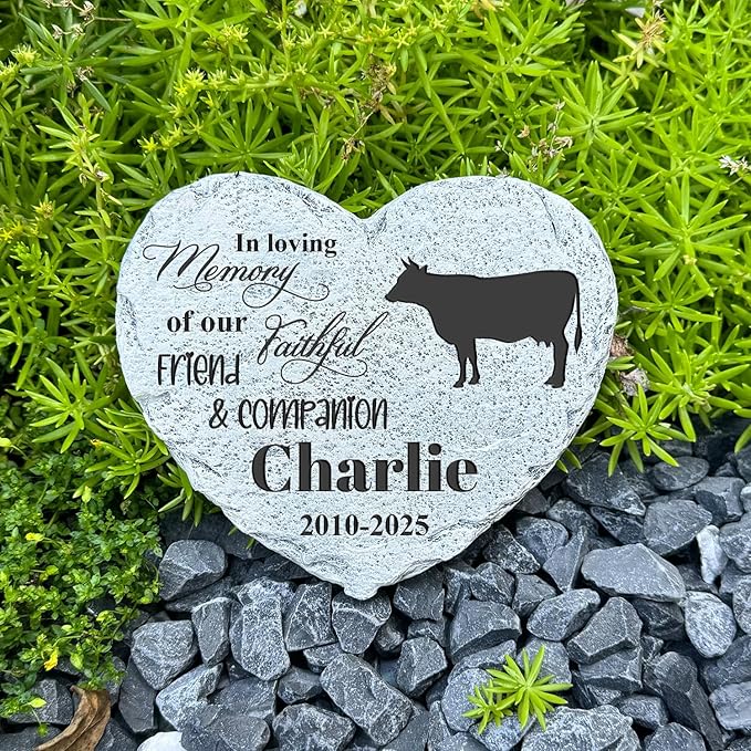 Personalized Dog Memorial Stone, Loss Gifts for Pet, Garden Stone, Pet Loss Gifts Cat Memorial Gifts, Cemetery Decorations, Grave Stone (Bulls & Cows)
