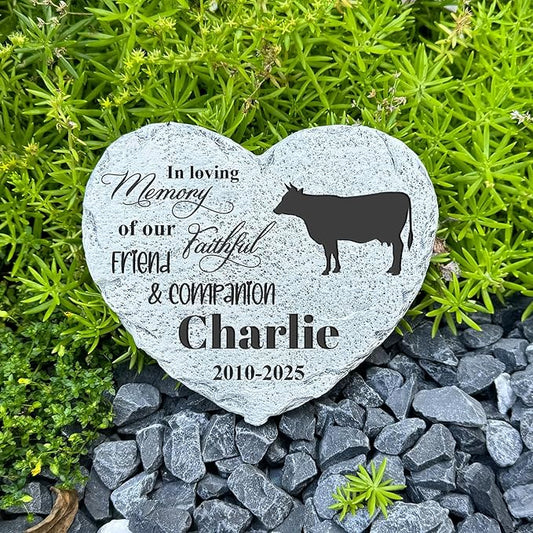 Personalized Dog Memorial Stone, Loss Gifts for Pet, Garden Stone, Pet Loss Gifts Cat Memorial Gifts, Cemetery Decorations, Grave Stone (Bulls & Cows)