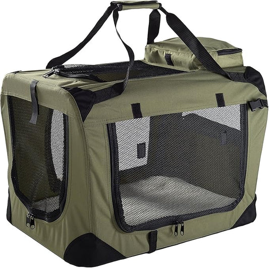 MOOL Lightweight Fabric Pet Carrier Crate for Dogs, Cats or Small Animals, Green