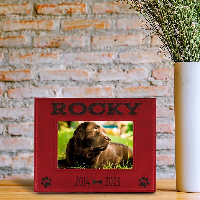 My Personal Memories Custom Personalized Dog Loss Memorial Pet Remembrance Picture Frame (Red)