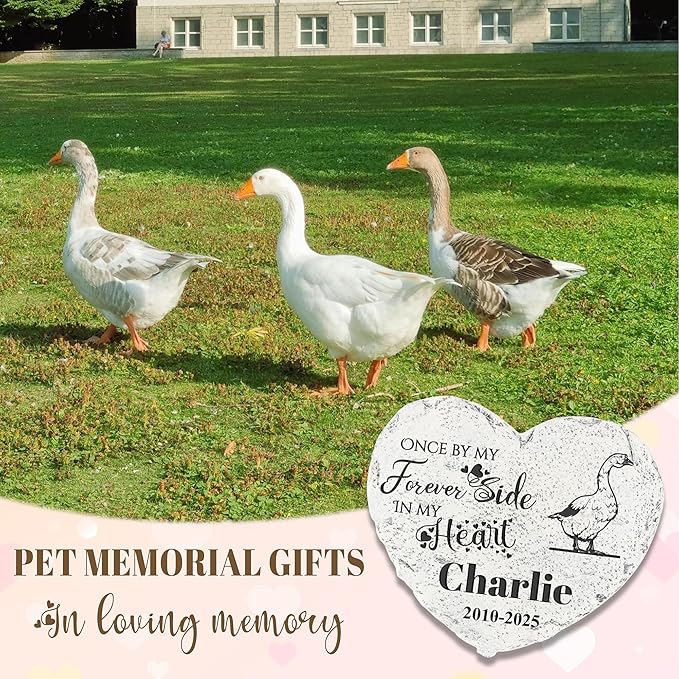 Personalized Pet Memorial Stone - Garden Memorial Stone Customized- Goose Headstone - Goose Tombstone - Garden Stepping Stone - Memorial Plaque Outdoor