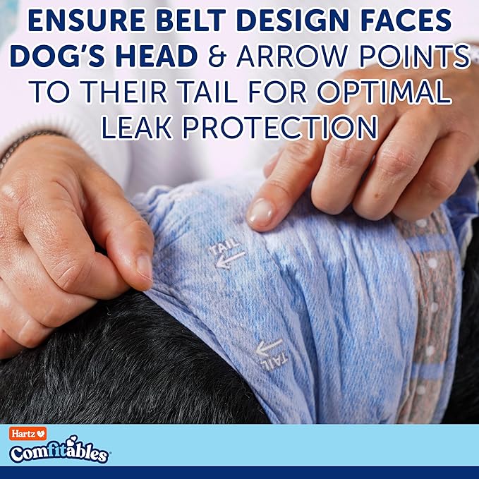 Hartz Comfitables Disposable Male Dog Wraps with Stretchy Waistband, Small 40Count