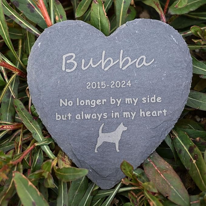 4" Dogs Pet Memorial Garden Stone, Custom Pet Headstone Grave Markers with Sympathy Poem Remembrance, Dog or Cat Bereavement Loss Gift
