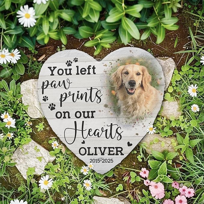 Dog Stone Memorial for Dogs Personalized Pet Memorial Plaque | Customized Sympathy Stones and Plaque for Pets Lovers | Thoughtful Pet Loss Gifts Dog Personalized Condolence Gifts for Dogs