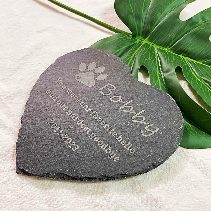 6" Personalized Memorial Stones, Dog Memorial Gifts, Dog Cat Headstone Memorial Gifts for Loss of Dog, Loss of Cat Sympathy Gift, Passing Away Gifts