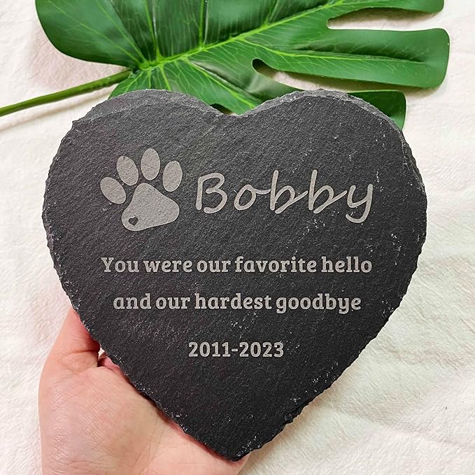 4" Personalized Memorial Stones, Dog Memorial Gifts, Dog Cat Headstone Memorial Gifts for Loss of Dog, Loss of Cat Sympathy Gift, Passing Away Gifts
