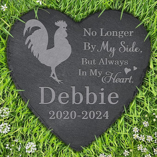 Chicken Memorial Stone Chicken Headstone - Memorial for Chicken - Loss of Chicken - Chicken Keepsake - Pet Remembrance Chicken - in Memory of Chicken (Heart-Shaped)