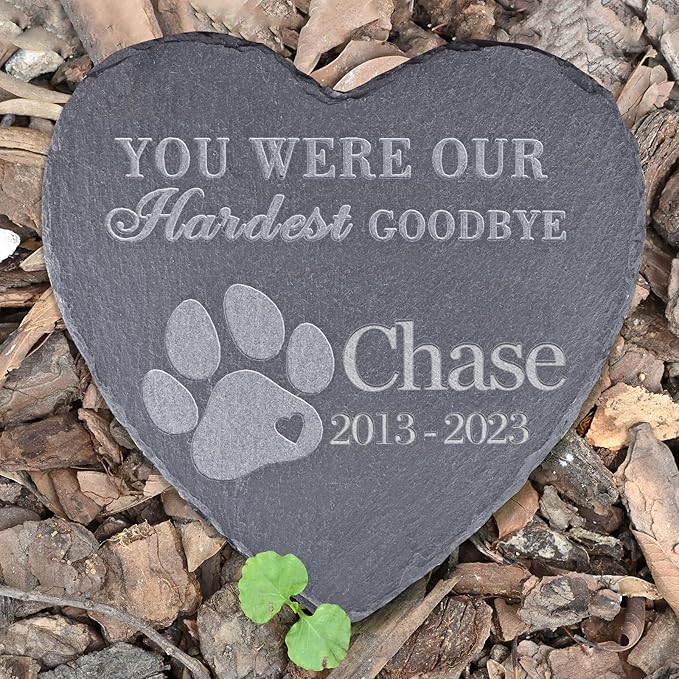 Loss of Pet Sympathy Gifts, Personalized Pet Memorial Sympathy Bereavement Gifts for Dog Lovers, Pet Memorial Stones, Dog Bereavement Tombstone in Loving Memory of Furry Pet