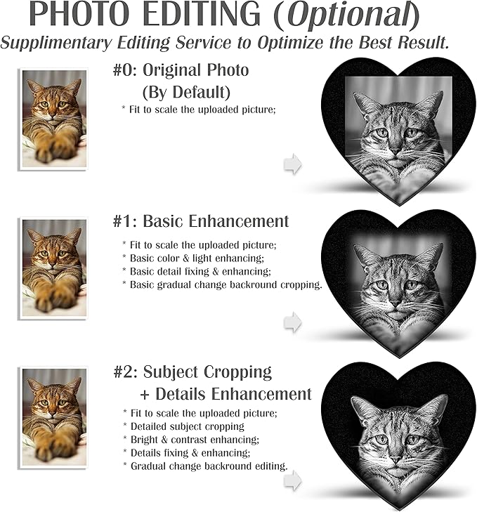 ADFSTONE 8" Heart Shaped Pet Memorial Stones Personalized Dog Remembrance Gifts, Customized Cat Picture Grieving Plaque, DIY Gravestone, Custom Sympathy Photo Gift, Animal Grave Markers