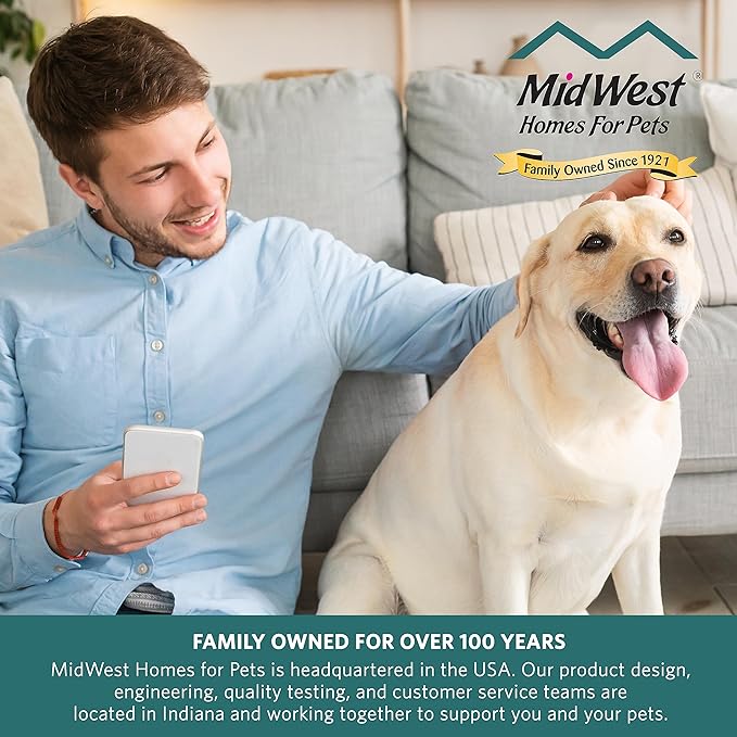 MidWest Homes for Pets Double Door 30-inch Dog Crate Kit, Bundle Includes a Two-Door Cage, Matching Gray Bed and Crate Cover, For Medium-Sized Breeds