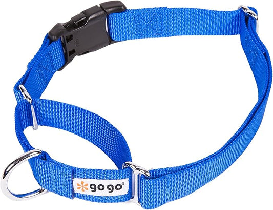 GOGO Pet Products 3/4-Inch Martingale Dog Collar, Medium, Blue
