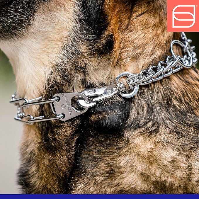 Herm. Sprenger Ultra-Plus Prong Dog Training Collar with Quick Release Snap and Swivel, Anti Pull Training Pinch Collar, Steel Chrome Plated (2.25 mm x 13" Neck Size; 16" Chain Length)