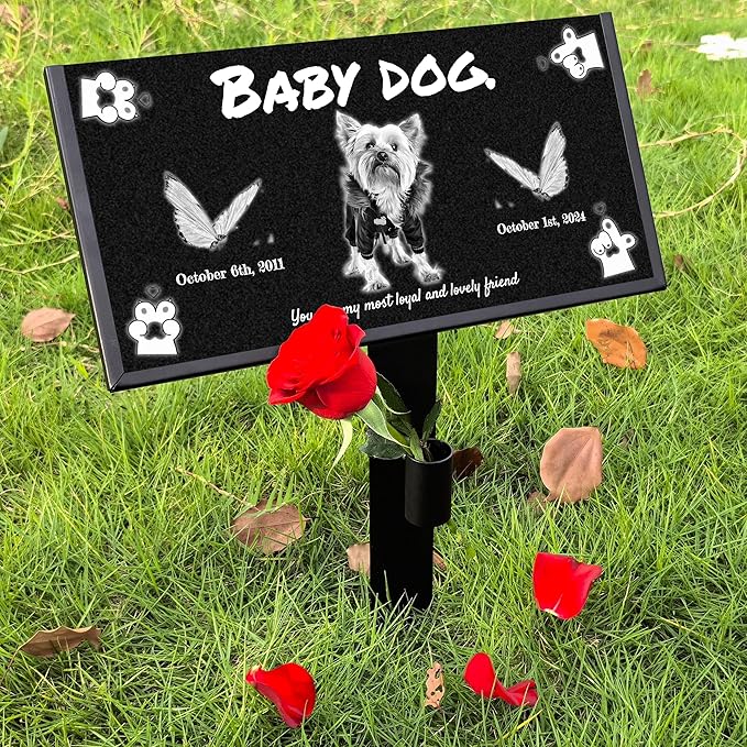 Pet Suppliespet Memorial Stone,cat Memorial Stones,Headstone,Grave Markers Dog,pet headstones for Dogs,Dog Grave Markers Outdoor,Personalized Memorial Plaque for Pets (2)