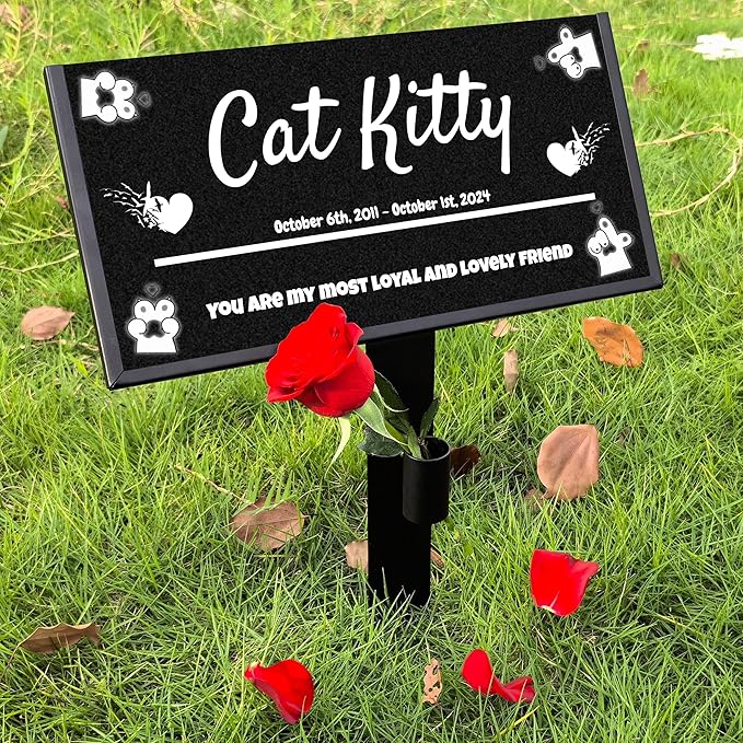Pet Suppliespet Memorial Stone,cat Memorial Stones,Headstone,Grave Markers Dog,pet headstones for Dogs,Dog Grave Markers Outdoor,Personalized Memorial Plaque for Pets (1)