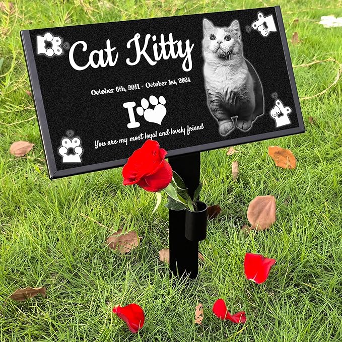 Pet Suppliespet Memorial Stone,cat Memorial Stones,Headstone,Grave Markers Dog,pet headstones for Dogs,Dog Grave Markers Outdoor,Personalized Memorial Plaque for Pets (4)