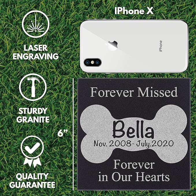 Lara Laser Works Dog Memorial Gifts, Personalized Pet Grave Markers - 4 Different Sizes - Pet Loss Gifts, Dog Pet Headstone Sympatyh Gifts, Dog Rememberance - Forever Missed in Our Hearts