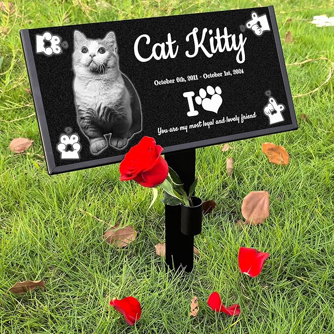 Pet Suppliespet Memorial Stone,cat Memorial Stones,Headstone,Grave Markers Dog,pet headstones for Dogs,Dog Grave Markers Outdoor,Personalized Memorial Plaque for Pets (3)