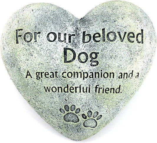 Pet Memorial Stone Heart Shape, Dog