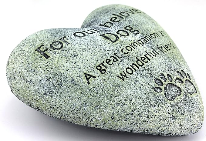 Pet Memorial Stone Heart Shape, Dog