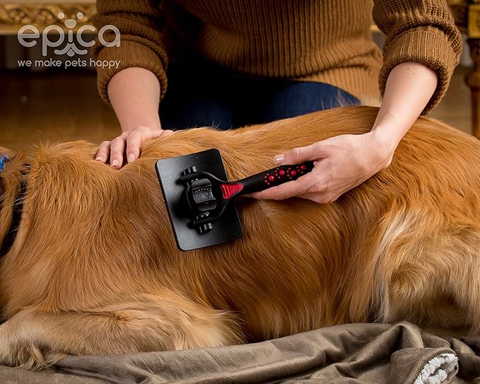 Self-Cleaning Slicker Brush with Pivoting Head for Dogs