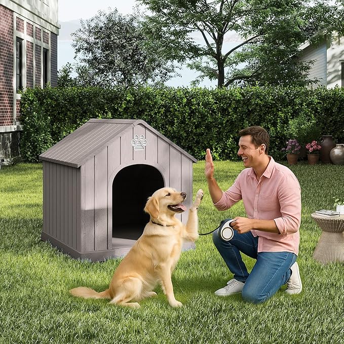 DRATO Large Dog House with Waterproof- Indoor & Outdoor Pet Shelter for Small to Large Dogs, Easy Clean & Quick Assembly
