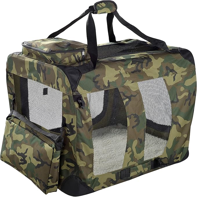 MOOL Lightweight Fabric Pet Carrier Crate for Dogs, Cats or Small Animals, Camouflage